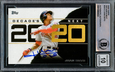 Juan Soto Autographed 2020 Topps Decade's Next Card #DN-12 Washington Nationals Auto Grade Gem Mint 10 Beckett BAS #15860422