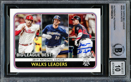 Juan Soto Autographed 2020 Topps Big League Card #246 Washington Nationals Auto Grade Gem Mint 10 Beckett BAS #15860479