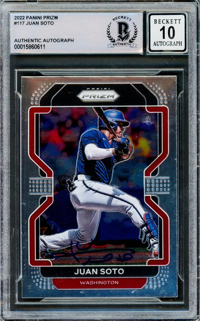 Juan Soto Autographed 2022 Panini Prizm Card #117 Washington Nationals Auto Grade Gem Mint 10 Beckett BAS #15860611