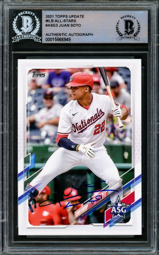Juan Soto Autographed 2021 Topps Update All Star Game Card #ASG-3 Washington Nationals Beckett BAS #15866949