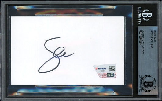 Serena Williams Autographed 3x5 Index Card Beckett BAS #15867695