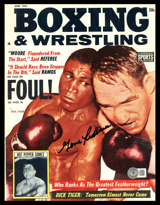 Gene Fullmer Autographed Boxing & Wrestling Magazine Beckett BAS QR #BH26943
