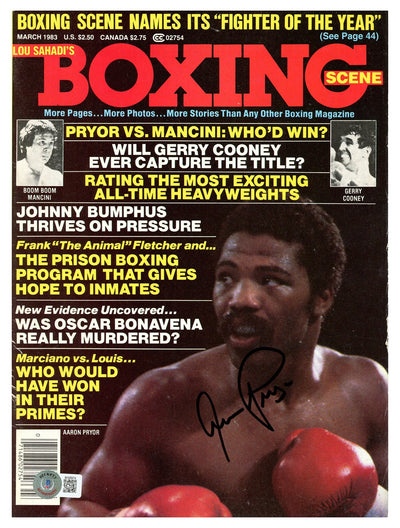 Aaron Pryor Autographed Boxing Scene Magazine Beckett BAS QR #BH26974