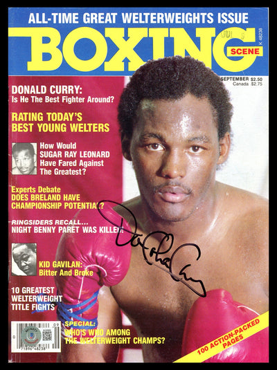 Donald Curry Autographed Boxing Scene Magazine Beckett BAS QR #BH26969