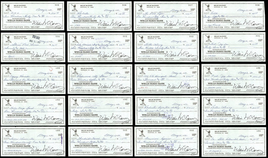 Lot of 50 Willie McCovey 3x6 Checks San Francisco Giants SKU #219431