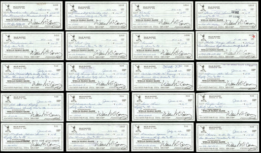 Lot of 20 Willie McCovey 3x6 Checks San Francisco Giants SKU #219427
