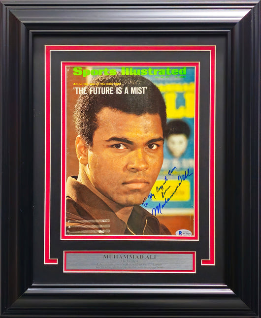 Muhammad Ali Autographed Framed 8x11 Sports Illustrated Magazine Cover Auto Grade Gem Mint 10 "To My Biggest Fan" Beckett BAS #AA46834