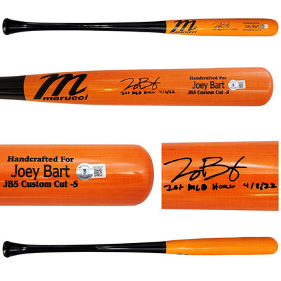 Joey Bart Autographed Orange Marucci Game Model Bat San Francisco Giants "1st MLB Homer" Beckett BAS Witness Stock #208240