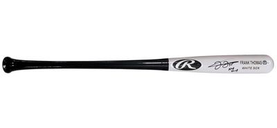 Frank Thomas Autographed Gray Rawlings Game Model Bat Chicago White Sox "HOF 2014" Beckett BAS Witness Stock #208242