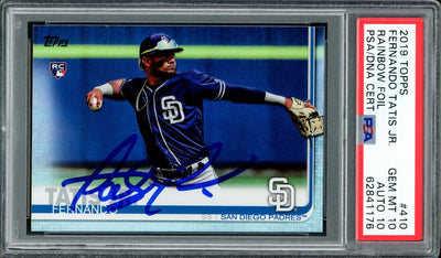 Fernando Tatis Jr. Autographed 2019 Topps Rainbow Foil Rookie Card #410 San Diego Padres PSA 10 Auto Grade Gem Mint 10 Pop 1 PSA/DNA #62841176