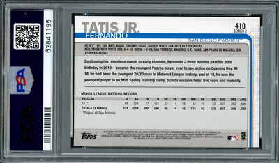 Fernando Tatis Jr. Autographed 2019 Topps Complete Set All Star Rookie Card #410 San Diego Padres PSA 10 Auto Grade Gem Mint 10 Pop 1 PSA/DNA #62841195