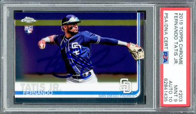 Fernando Tatis Jr. Autographed 2019 Topps Chrome Rookie Card #203 San Diego Padres PSA 9 Auto Grade Gem Mint 10 PSA/DNA #62841435