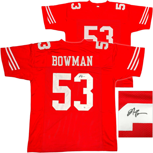 San Francisco 49ers NaVorro Bowman Autographed Red Jersey Beckett BAS QR
