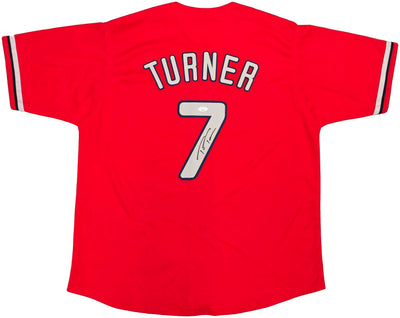 Philadelphia Phillies Trea Turner Autographed Red Jersey JSA