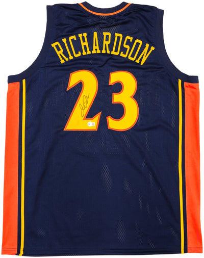 Golden State Warriors Jason Richardson Autographed Blue Jersey Beckett BAS Witness
