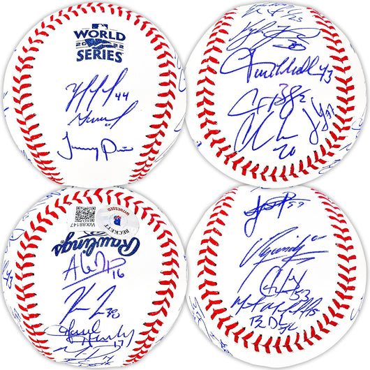 2022 World Series Champion Houston Astros Team Signed Autographed Official 2022 World Series Logo MLB Baseball With 21 Total Signatures Including Jose Altuve & Yordan Alvarez Beckett BAS Witness Stock #220461