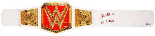 Alexa Bliss Autographed Red & Gold WWE Belt "The Goddess" Beckett BAS Witness Stock #208691