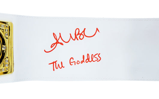 Alexa Bliss Autographed Red & Gold WWE Belt "The Goddess" Beckett BAS Witness Stock #208691