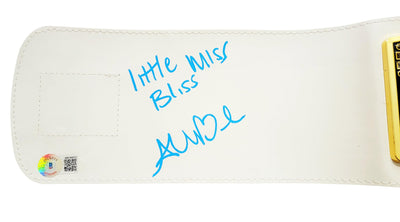Alexa Bliss Autographed Blue & Gold WWE Belt "Little Miss Bliss" Beckett BAS Witness Stock #208693