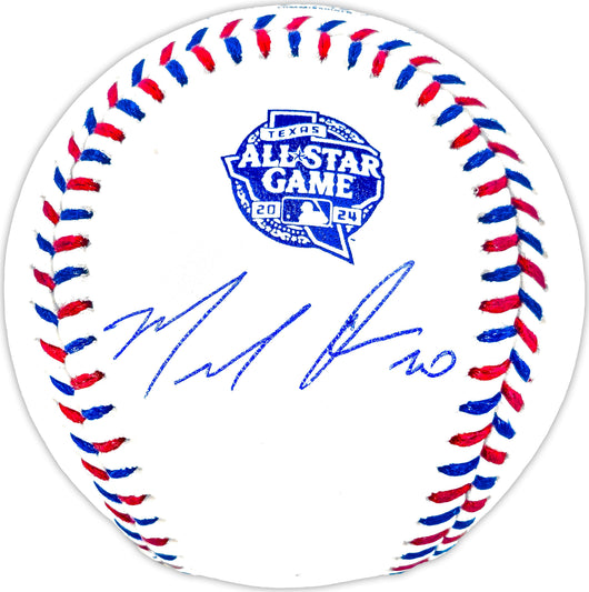 Marcell Ozuna Autographed Official 2024 All Star Game Logo MLB Game Baseball Atlanta Braves Beckett BAS Witness