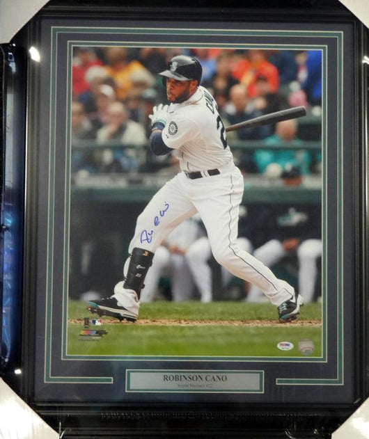 Robinson Cano Autographed Framed 16x20 Photo Seattle Mariners PSA/DNA ITP Stock #94177