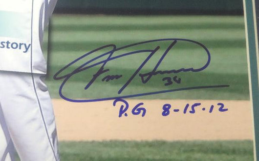 Felix Hernandez Autographed Framed 16x20 Photo Seattle Mariners "P.G. 8-15-12" Perfect Game PSA/DNA Stock #94160