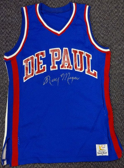 DePaul Blue Demons Ray Meyer Autographed Blue Jersey PSA/DNA #Y30327
