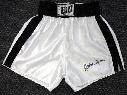 Archie Moore Autographed White Everlast Boxing Trunks PSA/DNA #X30921