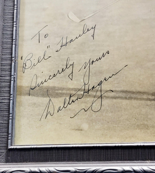Walter Hogan Autographed Framed 10x13 Photo "To Bill, Sincerely Yours" Beckett BAS #AB72804