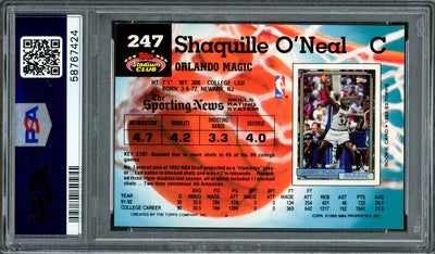 Shaquille "Shaq" O'Neal Autographed 1992 Stadium Rookie Card #247 Orlando Magic Auto Grade Mint 9 PSA/DNA Stock #207362