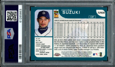 Ichiro Suzuki Autographed 2001 Topps Chrome Traded Rookie Card #T266 Seattle Mariners Auto Grade Gem Mint 10 PSA/DNA #61265963
