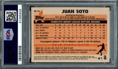 Juan Soto Autographed 2018 Topps Update 1983 Rookie Card #83-12 Washington Nationals PSA 9 "2019 WS Champs" PSA/DNA #61265828
