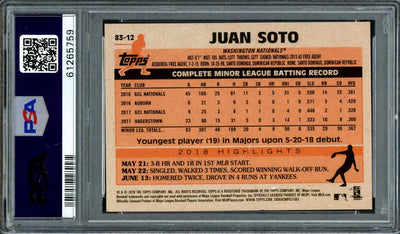 Juan Soto Autographed 2018 Topps Update 1983 Rookie Card #83-12 Washington Nationals PSA 9 PSA/DNA #61265759