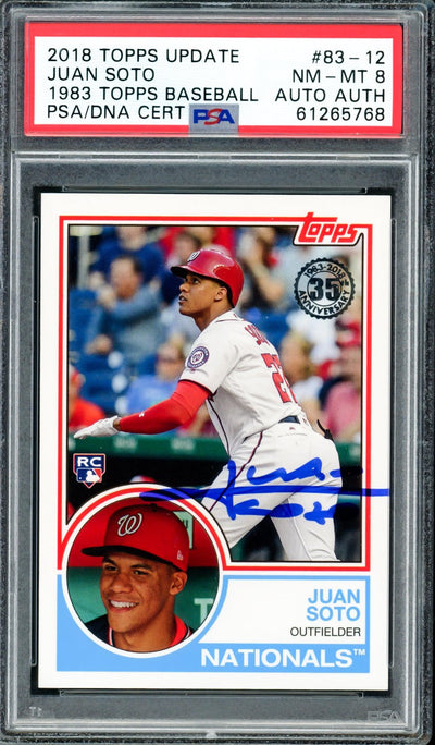 Juan Soto Autographed 2018 Topps Update 1983 Rookie Card #83-12 Washington Nationals PSA 8 PSA/DNA #61265768