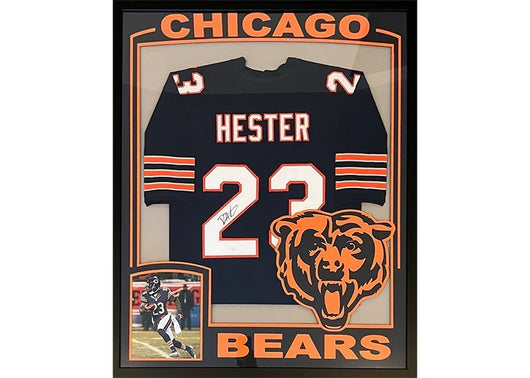Devin Hester Signed Chicago Framed Jersey 35x44 (JSA)