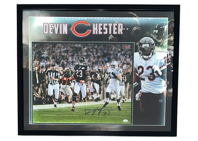 Devin Hester Signed Chicago 3D Light Up Framed Football 16x20 Photo (JSA)