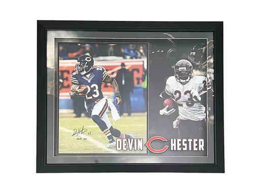 Devin Hester Signed HOF Inscription Chicago 3D Light Up Framed Football 33x27 Photo (JSA)