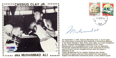 Muhammad Ali Autographed First Day Cover Vintage PSA/DNA #E35043