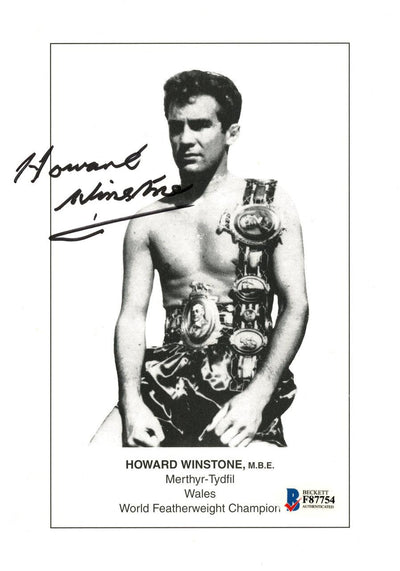 Howard Winstone Autographed 6x8 Photo Beckett BAS #F87754