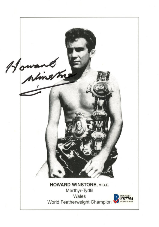 Howard Winstone Autographed 6x8 Photo Beckett BAS #F87754