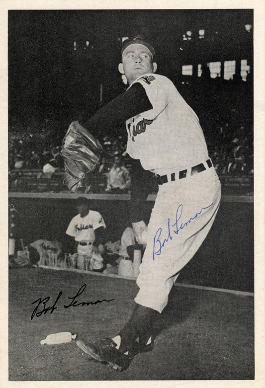 Bob Lemon Autographed 6x8.5 Photo Picture Pack 1949 Cleveland Indians Beckett BAS #F98287