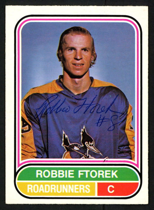 Robbie Ftorek Autographed 1975-76 WHA O-Pee-Chee Rookie Card #19 Phoenix Roadrunners SKU #151399