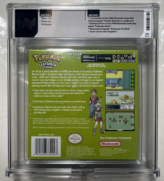 [WATA Graded 9.4 SEALED A+] Pokémon Leaf Green Version (Player's Choice) Gameboy Advance [GBA - 2004]