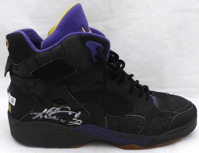 Karl Malone Autographed Game Used LA Tech Shoe Utah Jazz Beckett BAS QR #BK44635