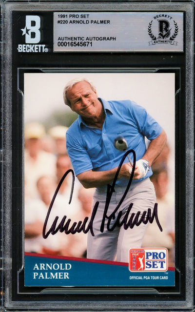 Arnold Palmer Autographed 1991 Pro Set Card #220 Beckett BAS #16545671