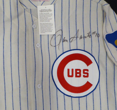 Chicago Cubs Ron Santo Autographed White 1969 Mitchell & Ness Jersey Size L Beckett BAS QR #BL93443