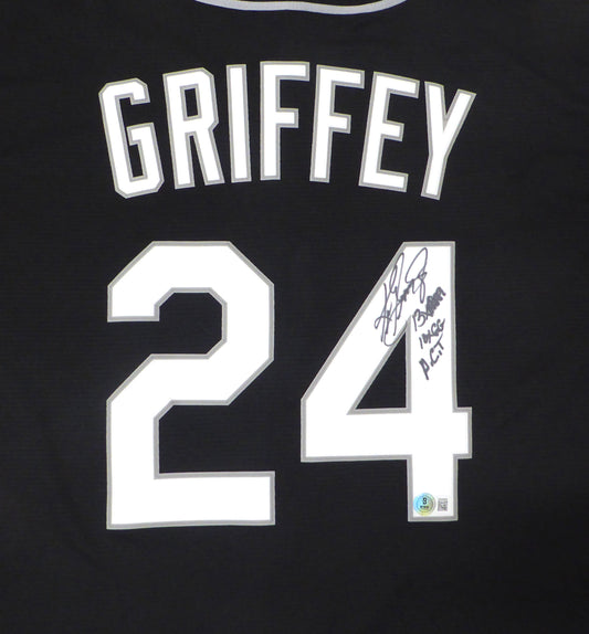 Seattle Mariners Ken Griffey Jr. Autographed Black Nike Jersey "13X AS, 10X GG, A.C.T." Beckett BAS QR #1W448996