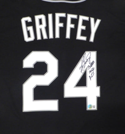 Seattle Mariners Ken Griffey Jr. Autographed Black Nike Jersey "13X AS, 10X GG, A.C.T." Beckett BAS QR #1W448996