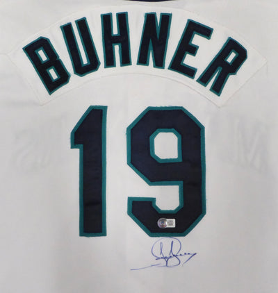 Seattle Mariners Jay Buhner Autographed White Russell Jersey 1998 Home Sleeveless Size 50 Beckett BAS QR #BH26884