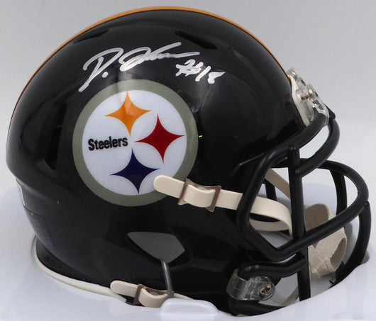 Diontae Johnson Autographed Black Speed Mini Helmet Pittsburgh Steelers Fanatics Holo #B789069